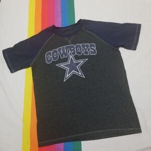 Dallas Cowboys Unisex Raglan T-Shirt - Navy and Gray